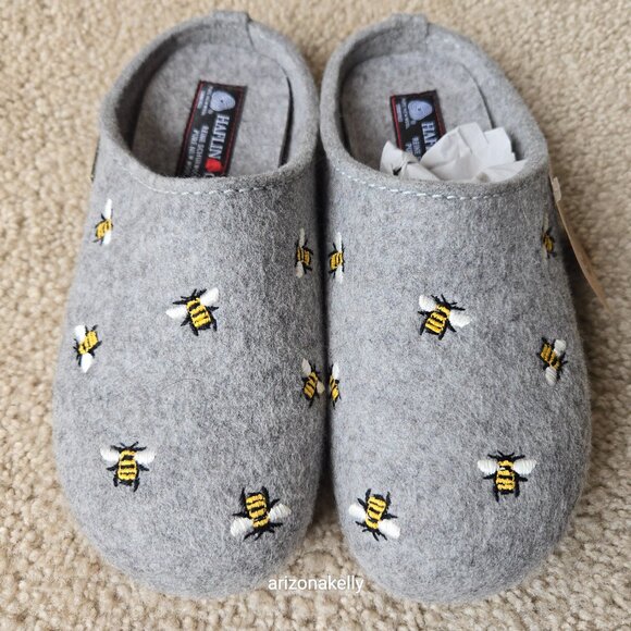 NIB Haflinger Wool Slippers Bumblebees Bees Api Size 37 - Picture 2 of 10